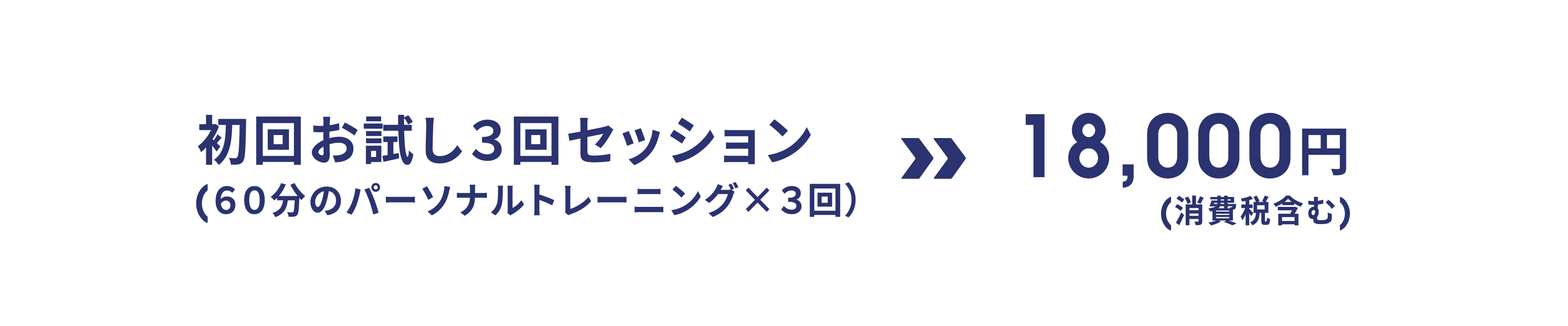 初回お試し3回セッション(60分のパーソナルトレーニング×3回） 18,000円(消費税含む)